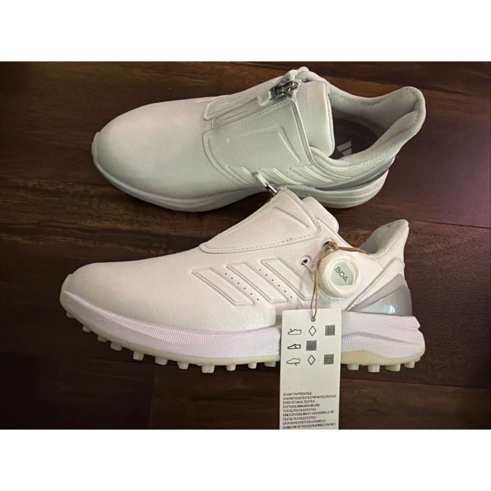 New Adidas‎ Womens Solarmotion Boa Spikeless Golf Shoes Size 5.5 White Silver